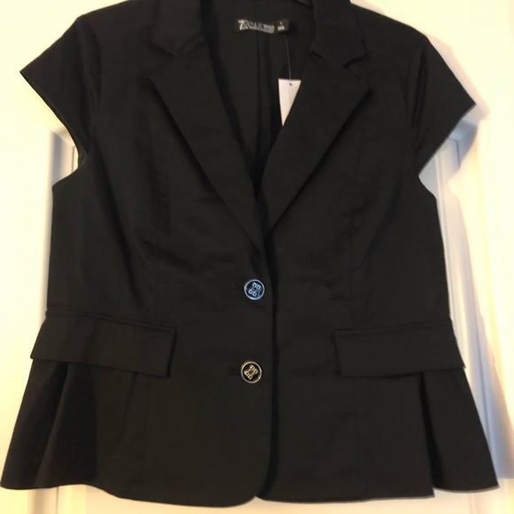 New York & Company Jackets & Blazers - Black blouse/blazer top. Cap sleeves, peplum back